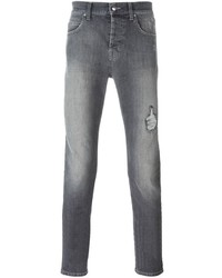 graue Jeans mit Destroyed-Effekten von McQ by Alexander McQueen