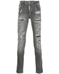 graue Jeans mit Destroyed-Effekten von Philipp Plein