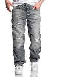 graue Jeans mit Destroyed-Effekten von REPUBLIX