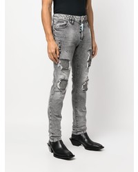 graue Jeans mit Destroyed-Effekten von Philipp Plein