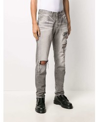 graue Jeans mit Destroyed-Effekten von Off-White