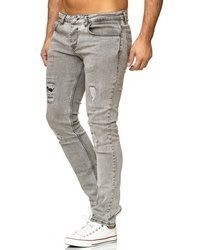 graue Jeans mit Destroyed-Effekten von Tazzio
