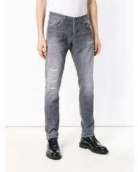 graue Jeans mit Destroyed-Effekten von Dondup