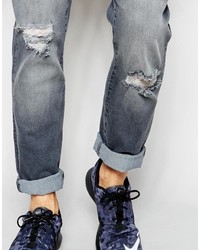 graue Jeans mit Destroyed-Effekten von WÅVEN