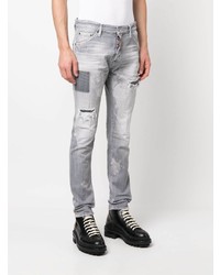 graue Jeans mit Flicken von DSQUARED2