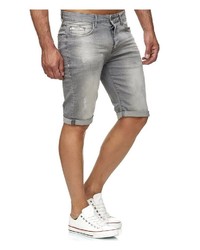 graue Jeansshorts mit Destroyed-Effekten von Redbridge