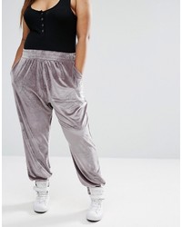 graue Jogginghose aus Samt von Asos