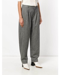 graue Karottenhose mit Fischgrätenmuster von Chloé