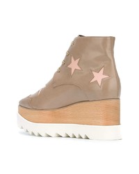 graue Keilstiefeletten aus Leder von Stella McCartney