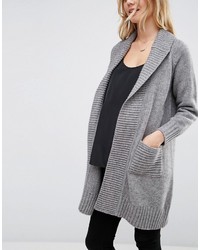 graue klobige Strickjacke mit einer offenen Front von Asos