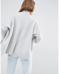 graue klobige Strickjacke von Asos