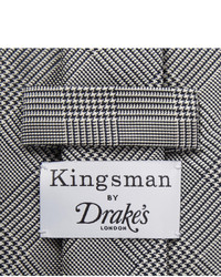 graue Krawatte mit Karomuster von Drakes