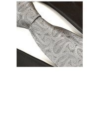 graue Krawatte mit Paisley-Muster von Paul Malone