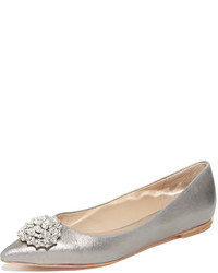 graue Leder Ballerinas von Badgley Mischka