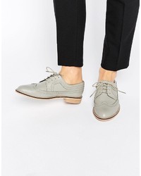 graue Leder Brogues von Asos