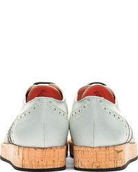 graue Leder Brogues von Studio Pollini