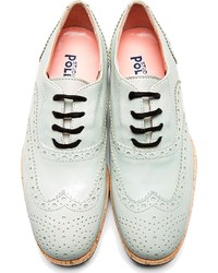 graue Leder Brogues von Studio Pollini