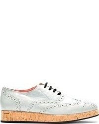 graue Leder Brogues von Studio Pollini