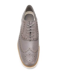 graue Leder Brogues von Cole Haan