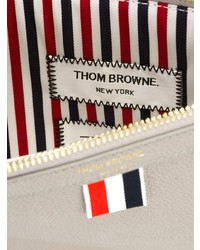 graue Leder Clutch Handtasche von Thom Browne
