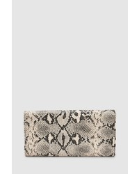 graue Leder Clutch mit Schlangenmuster von NEXT