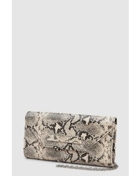 graue Leder Clutch mit Schlangenmuster von NEXT