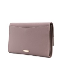 graue Leder Clutch von Rebecca Minkoff