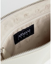 graue Leder Clutch von Armani Jeans