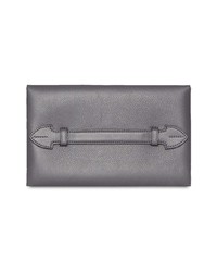 graue Leder Clutch von Burberry