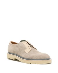 graue Leder Derby Schuhe von Paul Smith