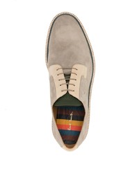 graue Leder Derby Schuhe von Paul Smith