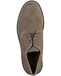 graue Leder Derby Schuhe von Geox