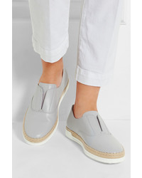 graue Leder Espadrilles von Tod's