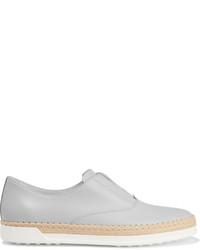 graue Leder Espadrilles von Tod's