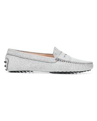 graue Leder Mokassins von Tod's