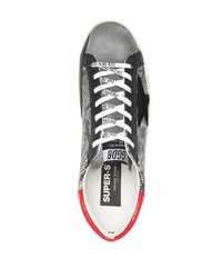 graue Leder niedrige Sneakers mit Schlangenmuster von Golden Goose