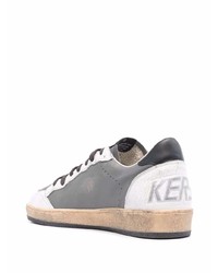 graue Leder niedrige Sneakers mit Sternenmuster von Golden Goose