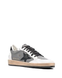 graue Leder niedrige Sneakers mit Sternenmuster von Golden Goose