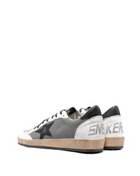 graue Leder niedrige Sneakers mit Sternenmuster von Golden Goose