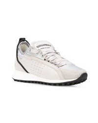 graue Leder niedrige Sneakers von DSQUARED2