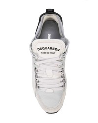 graue Leder niedrige Sneakers von DSQUARED2