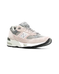 graue Leder niedrige Sneakers von New Balance