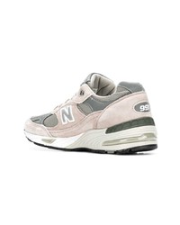 graue Leder niedrige Sneakers von New Balance