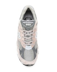 graue Leder niedrige Sneakers von New Balance