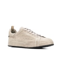 graue Leder niedrige Sneakers von Officine Creative