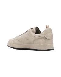 graue Leder niedrige Sneakers von Officine Creative