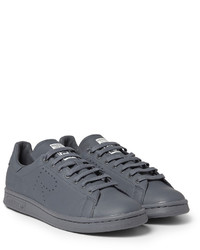 graue Leder niedrige Sneakers von Raf Simons