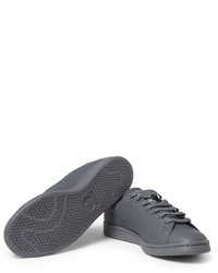 graue Leder niedrige Sneakers von Raf Simons