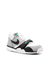 graue Leder niedrige Sneakers von Nike