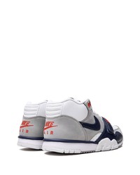 graue Leder niedrige Sneakers von Nike